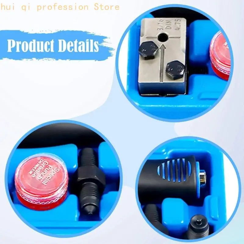 Brake Tubing Forming with Detachable Handle for 3/16 in Repair Work, Manual Single and Double End Tool Set with Mold Compound Quake CN