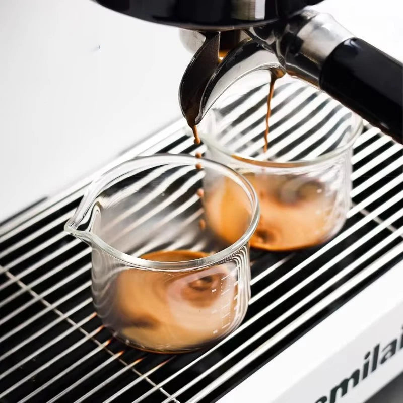 YWDL Espresso Measuring Cup 100ml Clear Scale Espresso Shot Glasses Coffee Extraction Cup Milk Cup Kitchen Coffee Accessories Quake