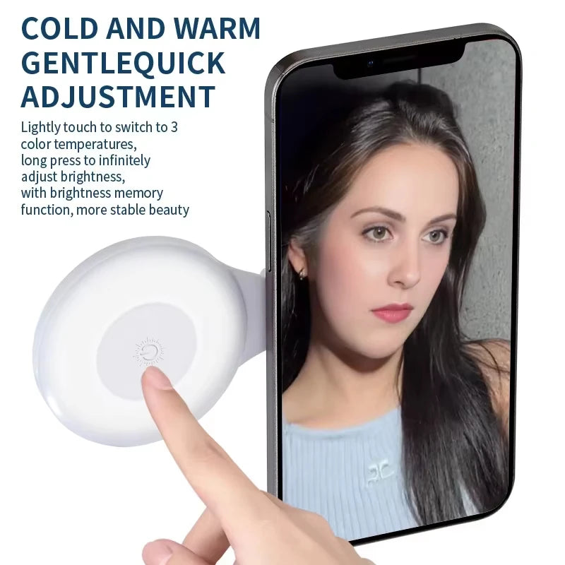 Magnetic Led Selfie Fill Light Mini Portable with USB for Magsafe phone Video Light for Makeup Vlog Quake