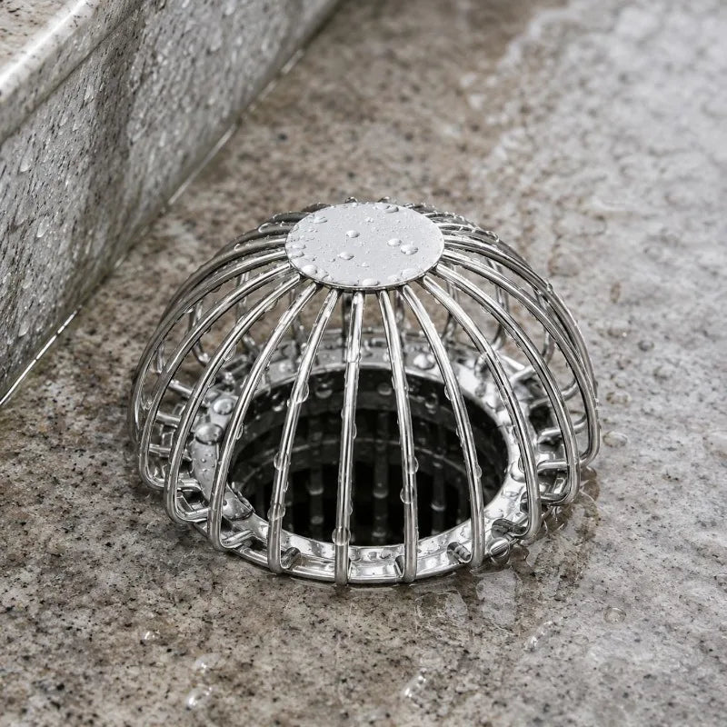 Stainless Steel Mesh Covered Anti-clogging Yard Floor Drain Outdoor Gutter Downpipe Leaf Filter Anti-Rust Drain Cover Strainer Quake