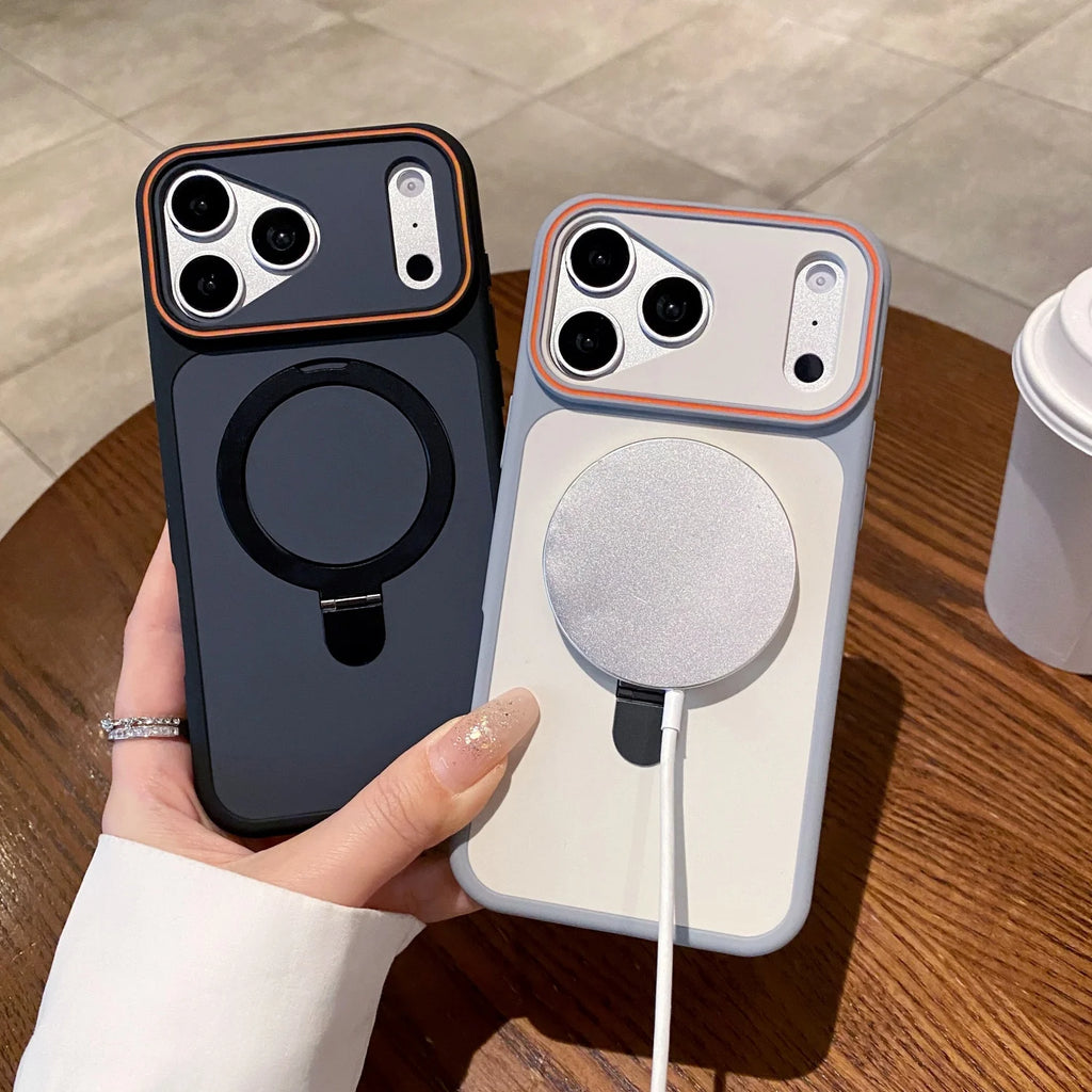 360-degree rotating magnetic suction phone case for iPhone14 15, 16, 17 ProMax / Pro compatible MagSafe wireless charging Case Quake