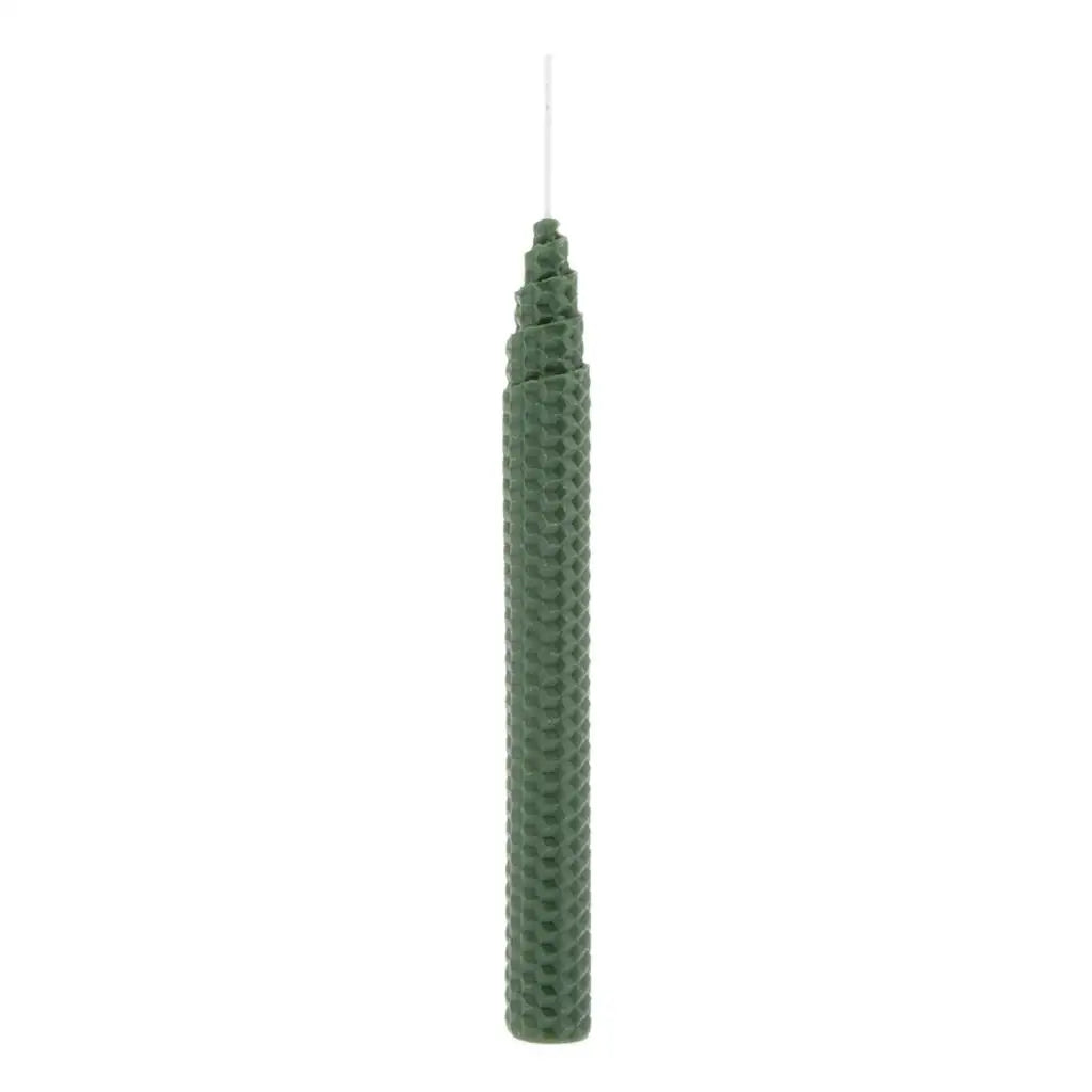 Handmade Beeswax Candles Sootless Dripless Taper Candle Wax for Candle Holder Ceremony Table Wedding Decor Quake Green