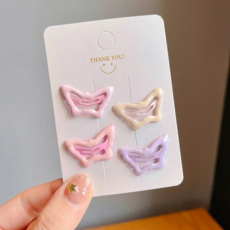 4pcs Cute star little hairpin female side bangs clip broken hairpin Girls women headwear Hair Styling Tools Accessories Quake 3 butterfly