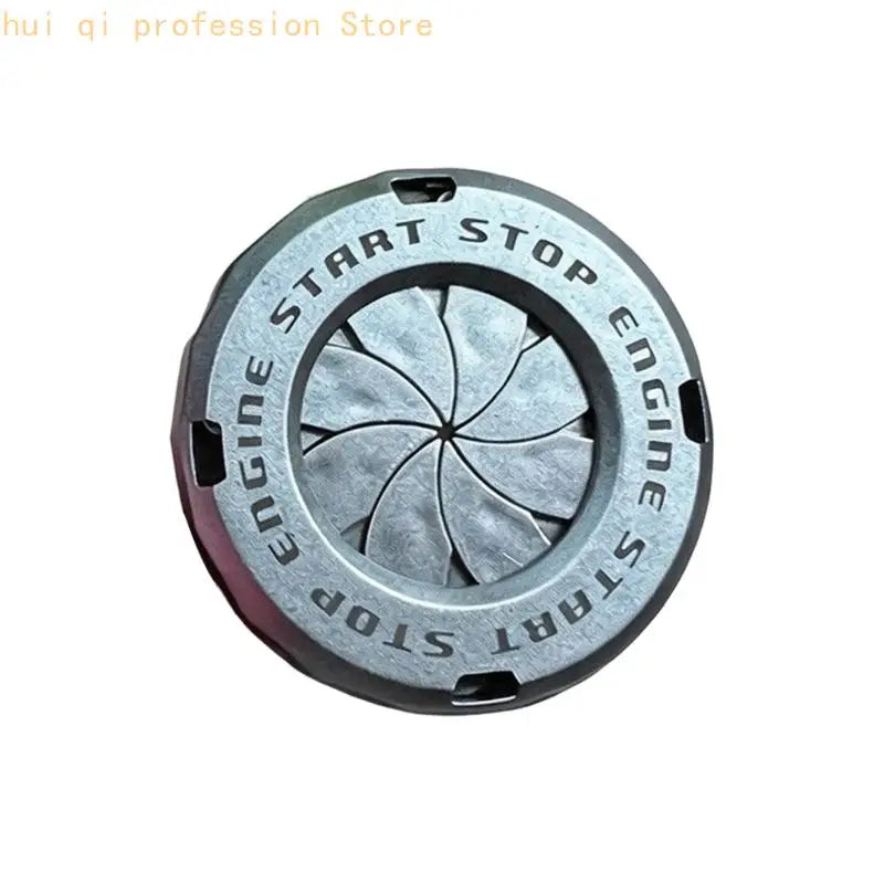 Car Engine Start Button Cover, Round ABS Trim for Interior Styling H8WE Quake Silver CN
