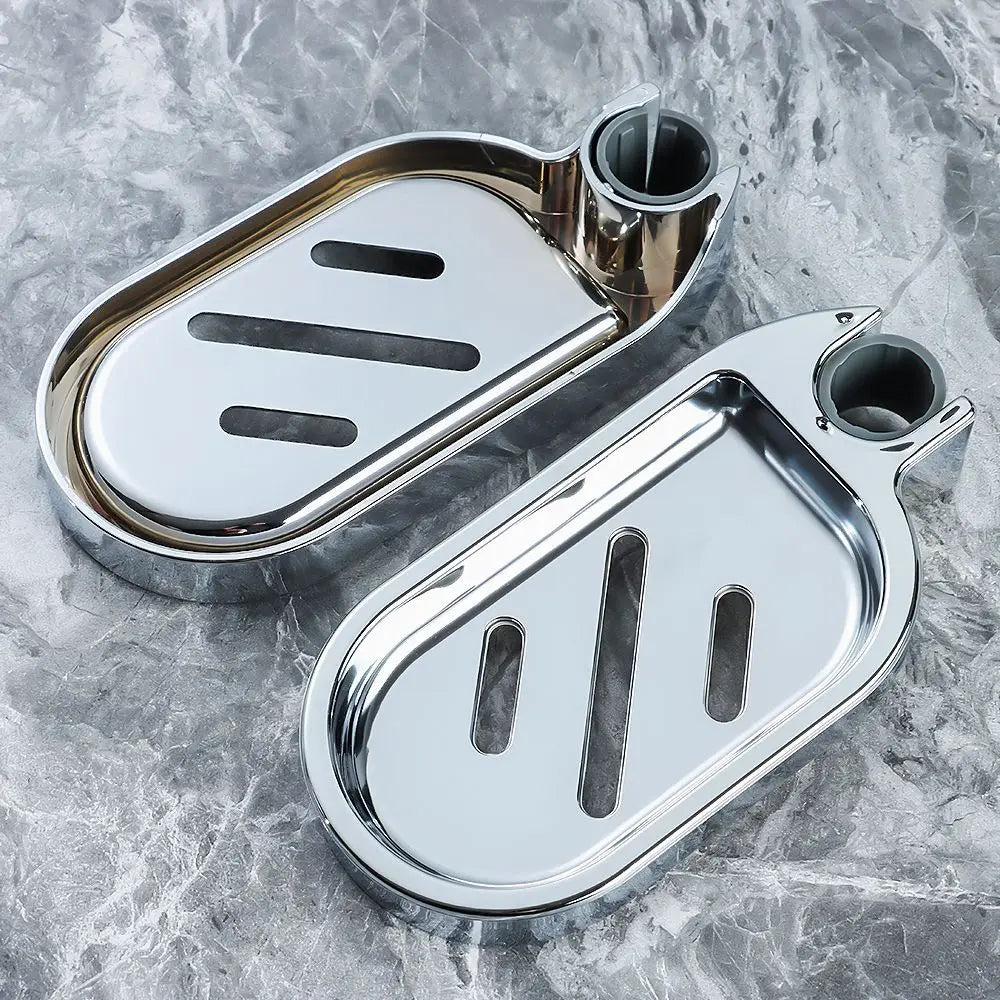 Bathroom Silver Bath Shower Plates Soap Holder Soap Dishes Adjustable Rail Slide Quake