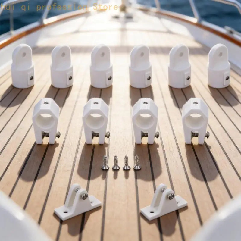 7/8 Inch Marine Top Jaw Slide Fittings, White Nylon 12 Piece Boat Hardware Set H8WE Quake