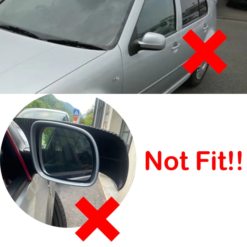 For VW Golf 4 MK4 1998-2002 Passat B5 Jetta Car Rearview Side Mirror Cover Sticker Wing Cap Exterior Door Case Trim Carbon Auto Quake