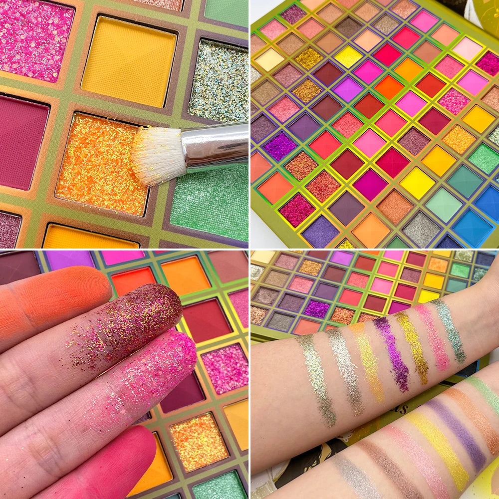 99 Color Rainbow Eye Makeup Plate Professional Matte Flash Plate Durable Eye Shadow Plate Suitable for Gifts to Women Cosmetics Quake