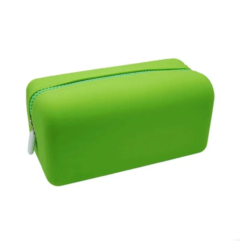 Multipurpose Zippers Pouches with Foldable Integrated Silicone Body for Makeup, Charging Cables, and Stationeries K1KF Quake Green CN