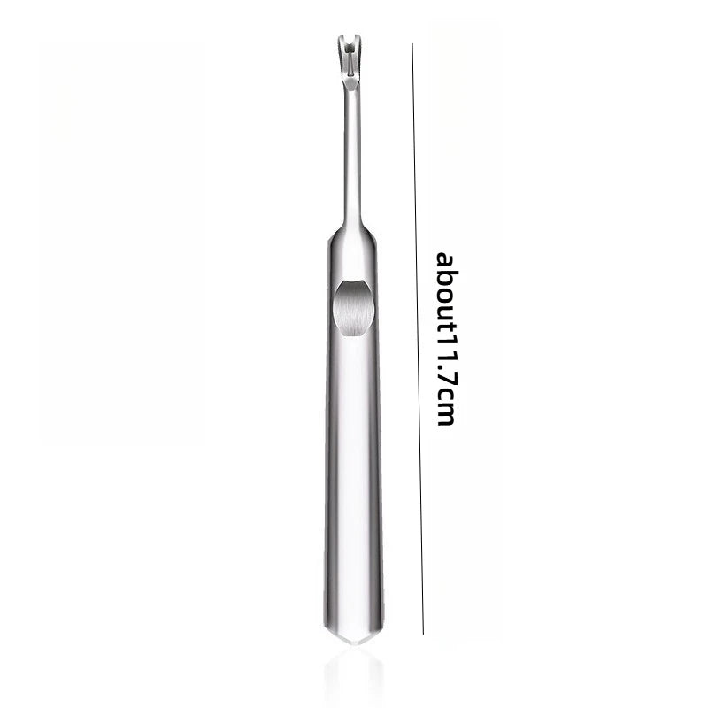 Stainless Steel Cuticle Pusher Fork V Shape Dead Skin Remover Professional Hand Nail Manicure Care Tools Quake