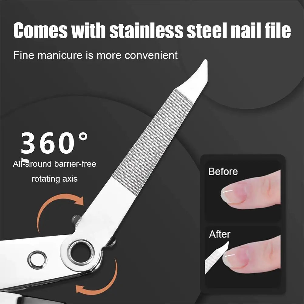 Premium Stainless Steel Nail Clipper Ultra Sharp Sturdy Fingernail & Toenail Clipper Cutter, Curved Edge Cutter Finger Nail Clip Quake