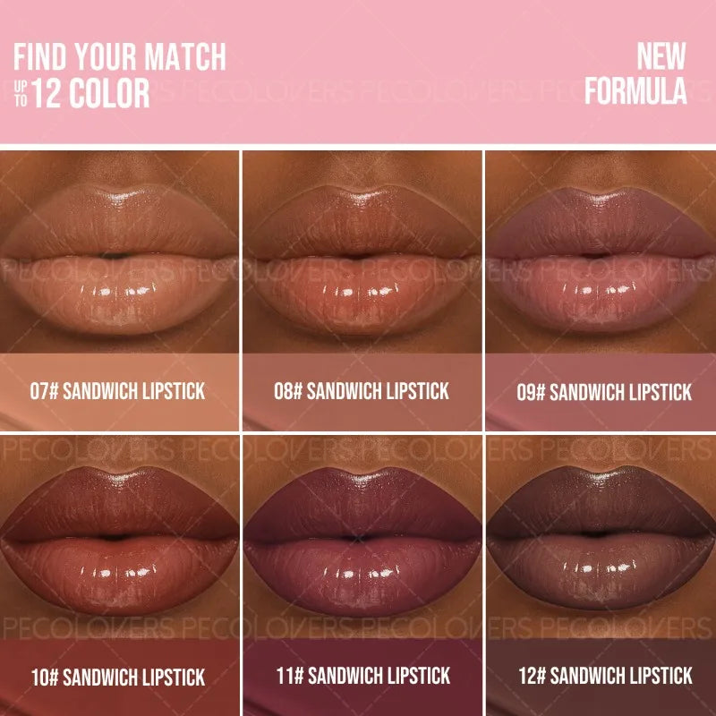 Sandwich Lipstick Pen, Moisturizing Lip Gloss, Long-lasting, Non-drying, Multi-color Options, Lip Cosmetics Quake