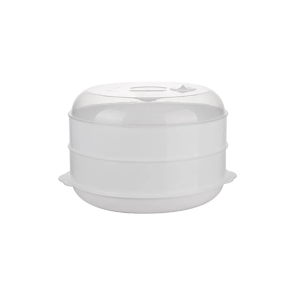 Double Plastic Steamer Microwave Oven Circular Covered Steamer Stackable Rice Cooker Steamer Grille Kitchen Cooking Accessories Quake M
