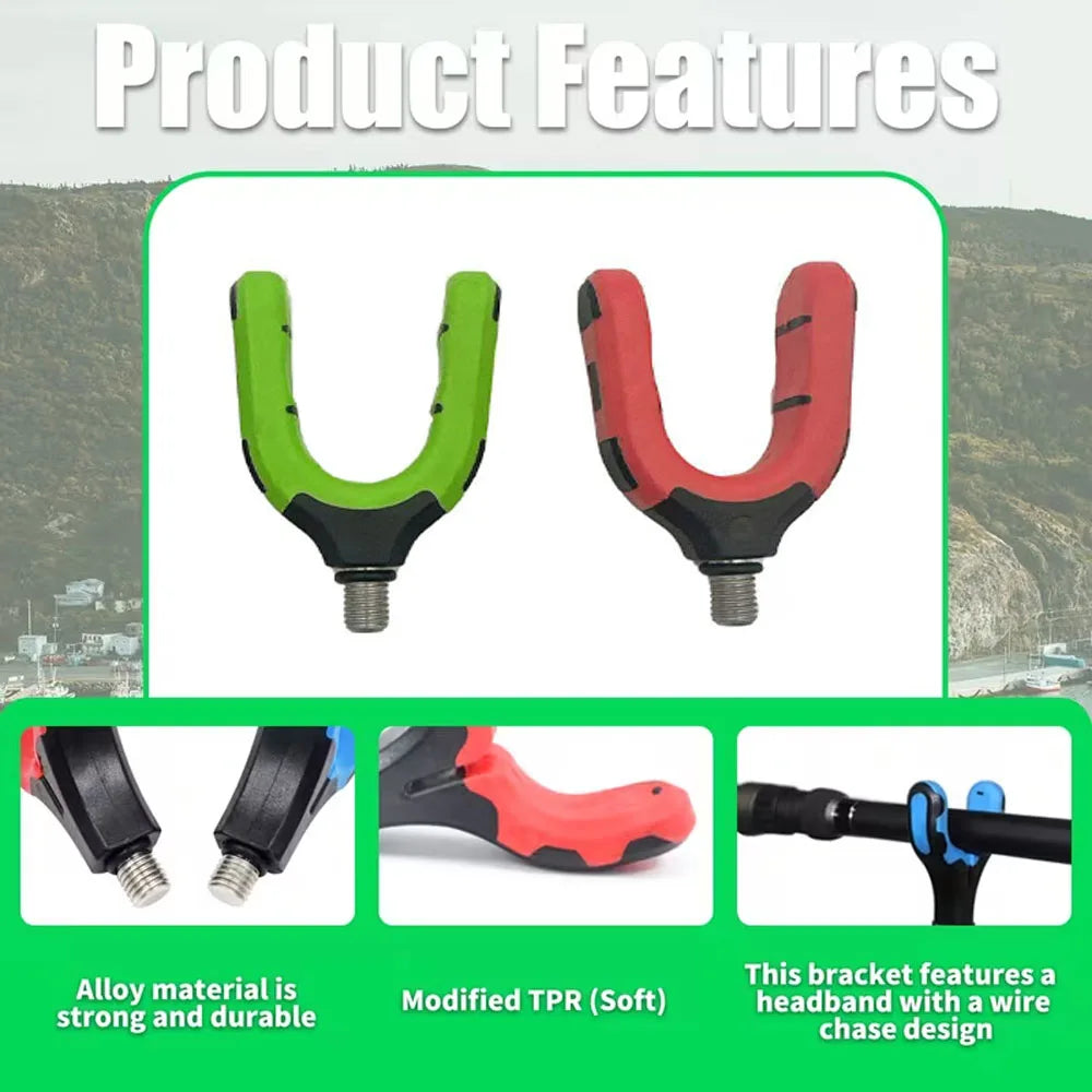 1Pc Rigtrip Heavy-Duty Carp Fishing Rod Rest Head Gripper Holder with Screw Thread, Non-Slip Grip Base - Compatible with Rod Pod Quake
