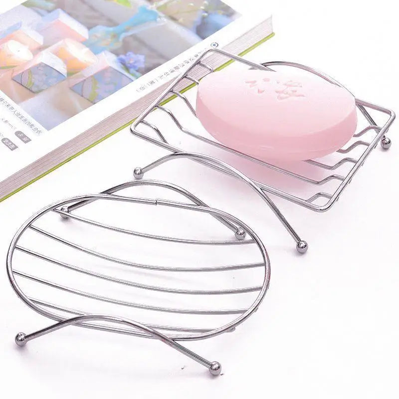Stainless Steel Draining Soap Holder Creative Simple Punch Free Bathroom Wall Mounted Soap Dish Household Accessory Quake