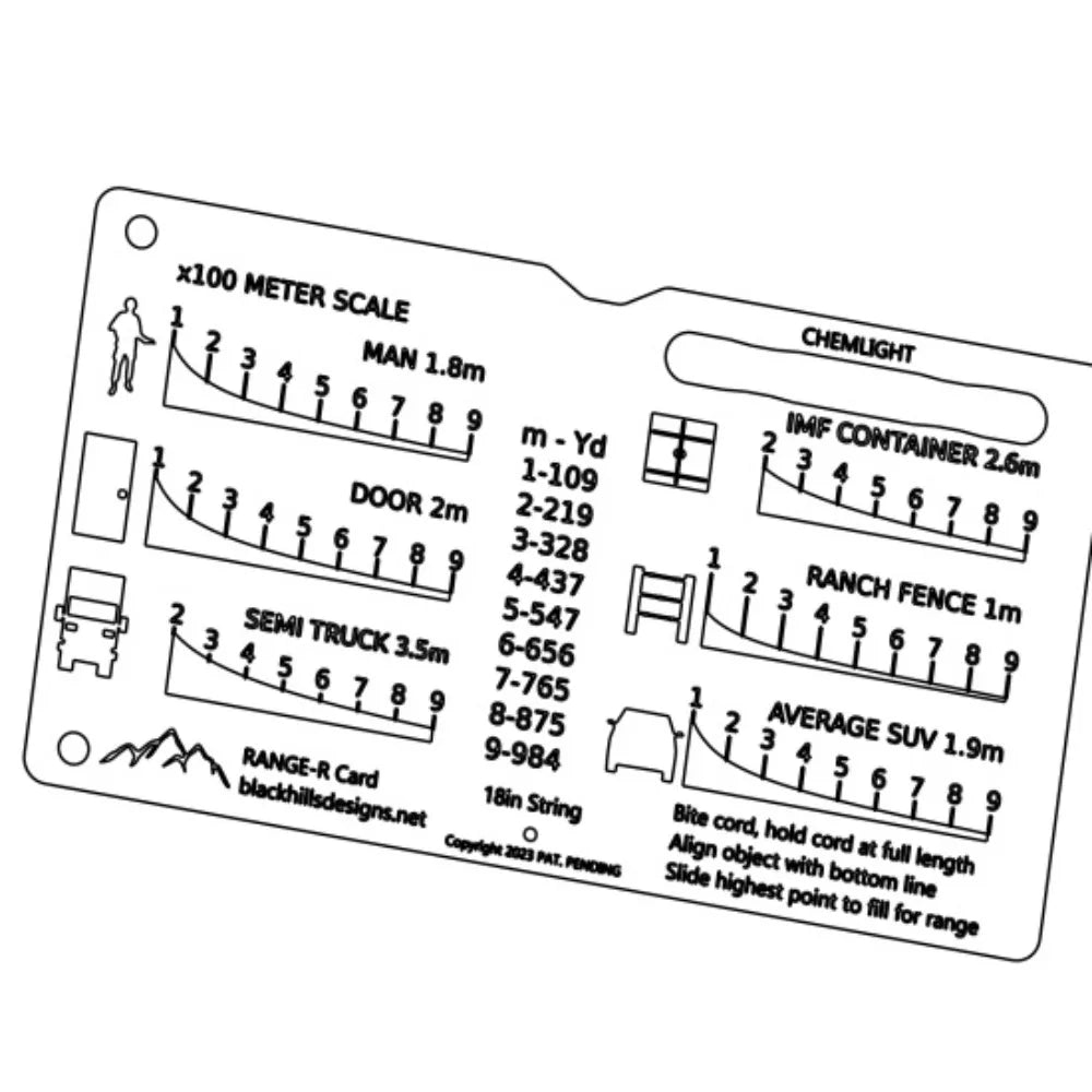 Acrylic Range Finder Card Hunting Ruler Outdoor Auxiliary Ruler Coordinate Grid Reader Square Auxiliary Rangefinder Quake Style 2