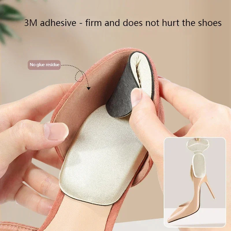 Heel Stickers Shoe Cushion Heel Protector for Shoes T Shape Sponge High Heels Inserts Heel Pads Shoe Adjuster Women Half Insoles Quake