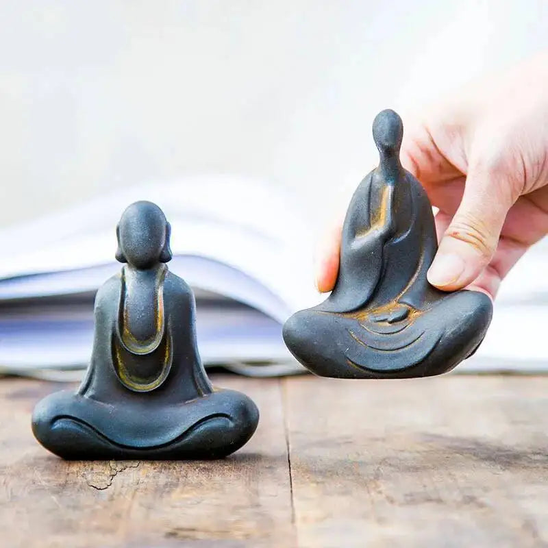 Chinese Style National Style Formless Buddha Statue Zen Ornament Study Room Decoration Tea Pet Imitation Cast Iron Handmade Quake