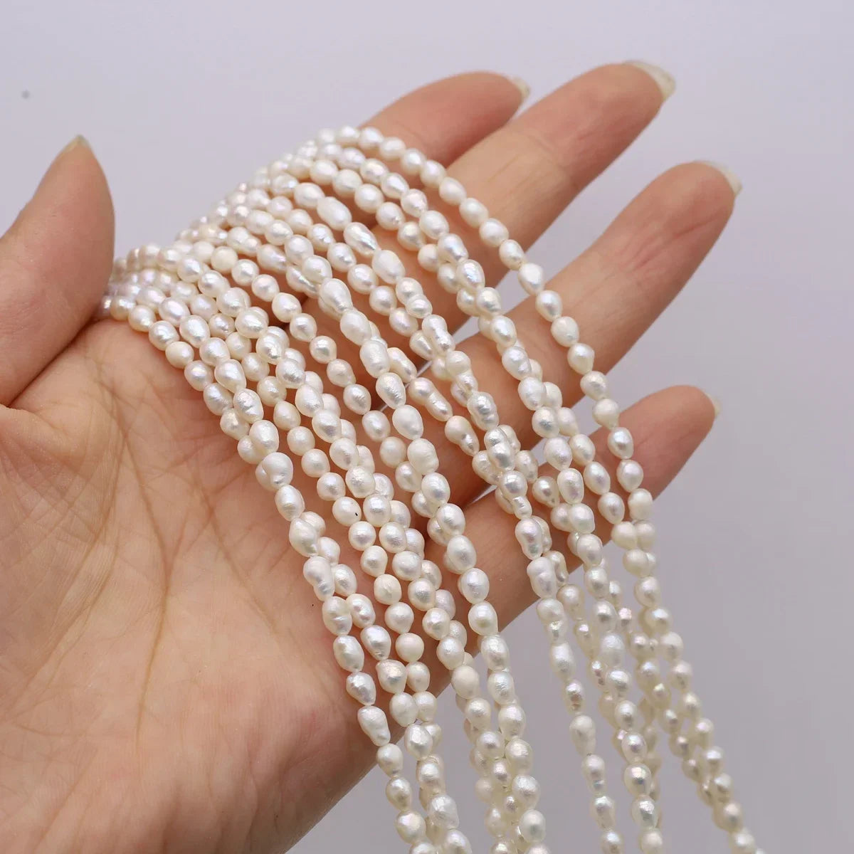 A Natural Freshwater Pearl Small Pearl Rice-Shaped Pearl 3-4mm For Jewelry Making DIY Necklace Braclet Earrings Accessory Quake