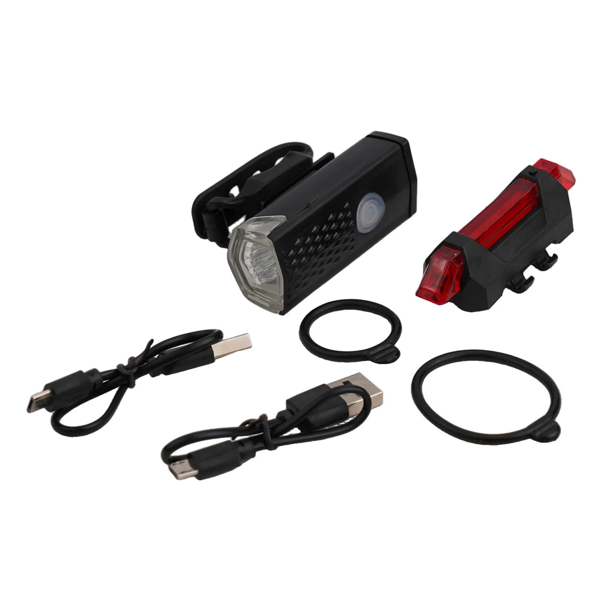 USB Rechargeable Bicycle Front Light 300 Lumens Headlight With Tail Light Set Multiple Modes 1200mAh Battery Cycling Quake