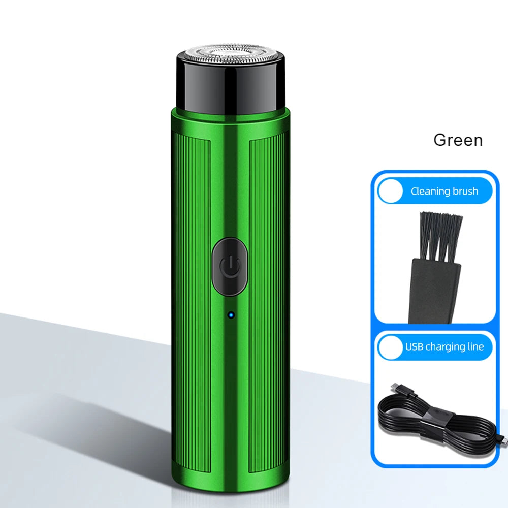 Men's Mini Electric Shaver Rechargeable Razor Epilator Women's Shaving Machine for Men Car Mini Shaver Electric Shaving Tools Quake Green