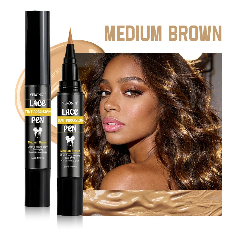 Lace Tint Pen Tinted Lace Precison for Wigs Long-Lasting Easy Apply Natural-Looking High Viscosity Hair Tint for All Hair Types Quake 02