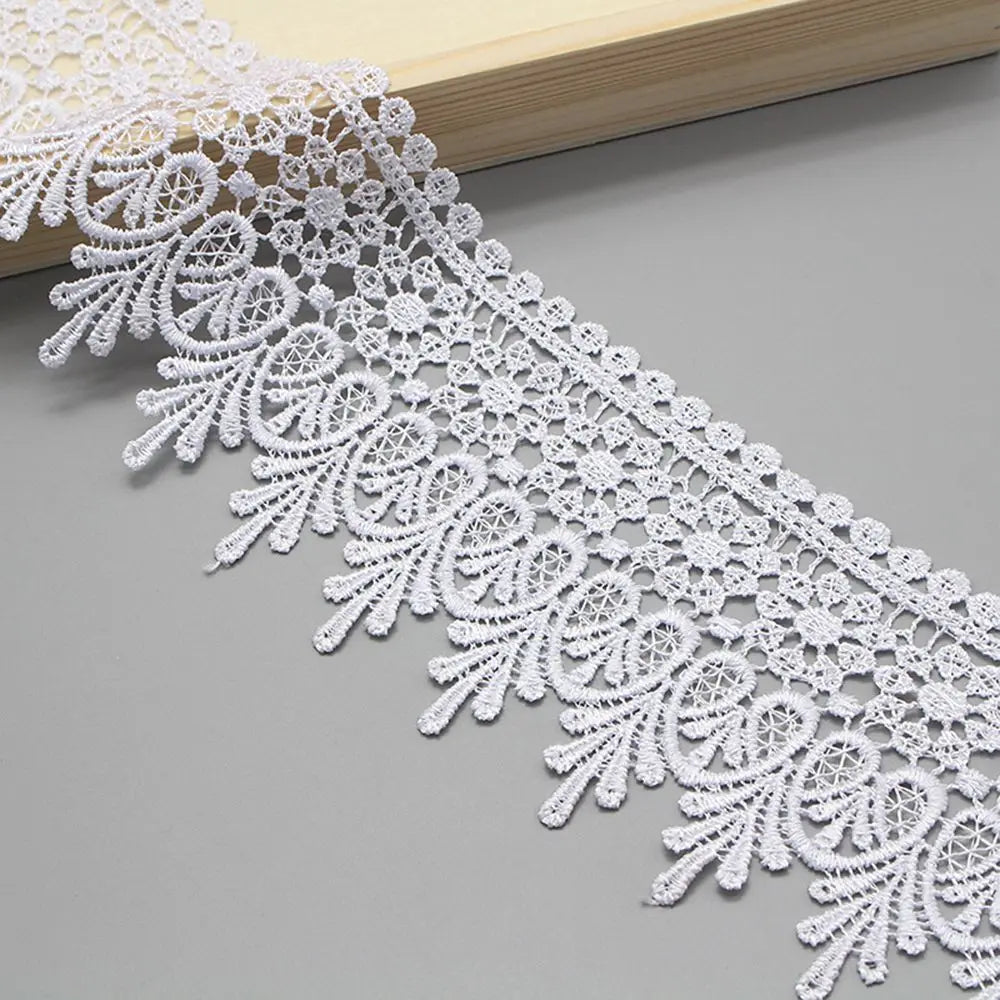1 Yard High Quality Beautiful Black Lace Ribbon Tape 90MM Lace Trim DIY Embroidered For Sewing Decoration African Lace Fabric Quake