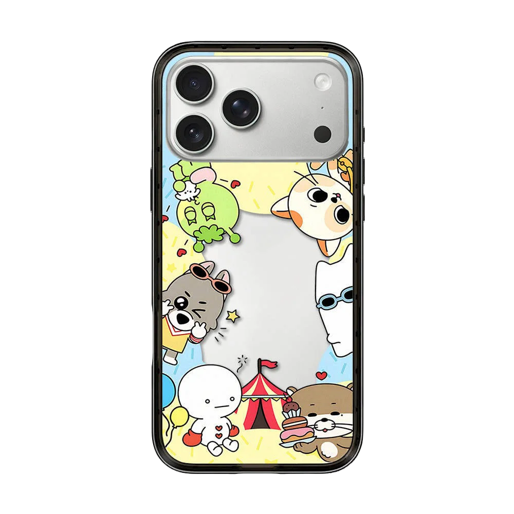 6090666 Compact Black Border Magnetic Phone Case Cover for IPhone 13 14 15 16 17 18 Pro Max Case Quake compact (MagSafe) iPhone 14 Pro
