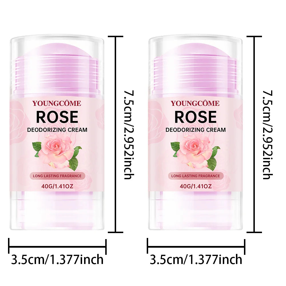 Rose Deodorizing Cream Anti Sweating Keep Drying Lasting Fragrance Remove Armpit Odor Underarm Refresh Sticks Fade Body Odor Quake Ginger