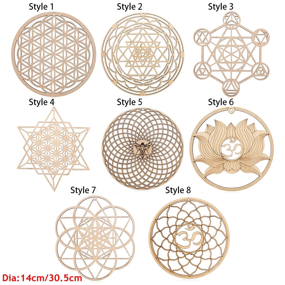 Wooden Wall Sign Flower of Life Shape Laser Cut Wood Wall Art Home Decor Handmade Coasters Craft Making Sacred Geometry Ornament Quake