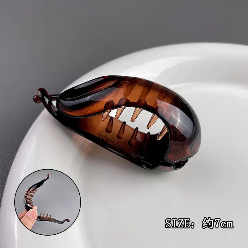 Acrylic Banana Clip High Ponytail Small Hair Claw Korean Fashion Ponytail Barrettes Women Solid Color Hair Clip Hair Accessories Quake 8