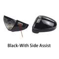 For Audi A4 S4 RS4 B9 A5 S5 RS5 2016-2022 2x Car Replacement Rearview Side Mirror Cover Wing Cap Exterior Case Trim Accessories Quake Black With Assist