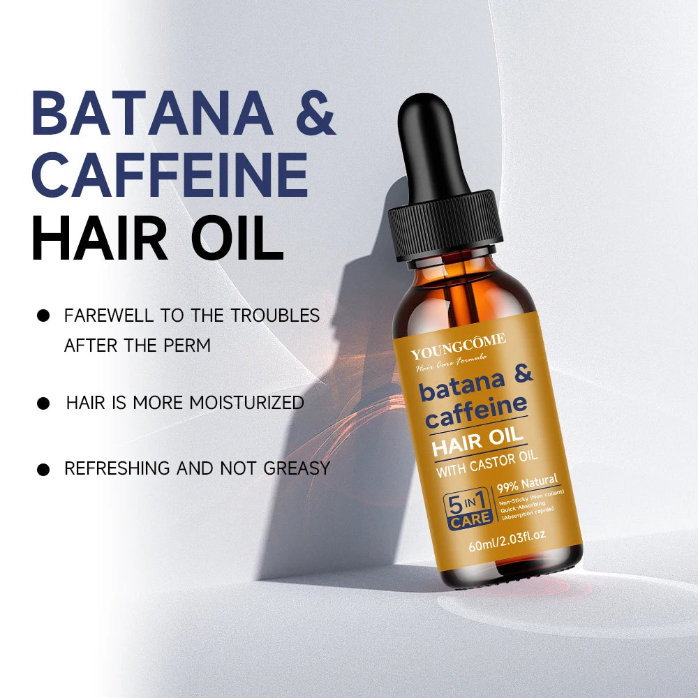 Batana & caffeine HAIR OIL Reduct Hair Loss Prevent Split Hair Care Product Nourish Moisturize Improve Hair Quality Quake