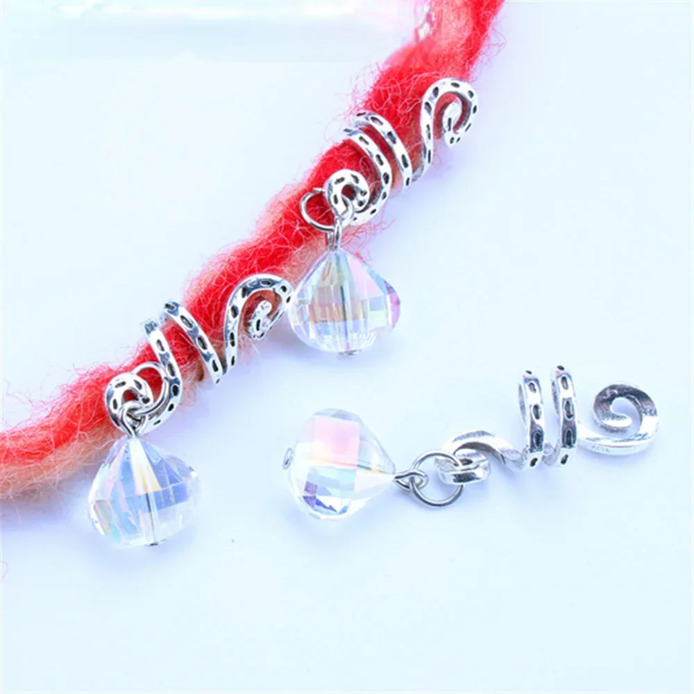 Hair Braided Wig Jewelry Hair Extension Rings Buckle Metal Hollow Out Iron Flower Tube Hair Ring Buckle Headdress Styling Rings Quake 5pcs LQ716-14