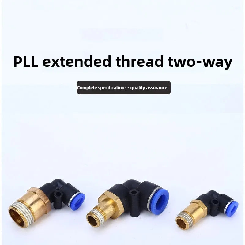 PLL Blue Black White Extented Male Elbow Push Pneumatic plastic fittings thread connector PLL Series Quake