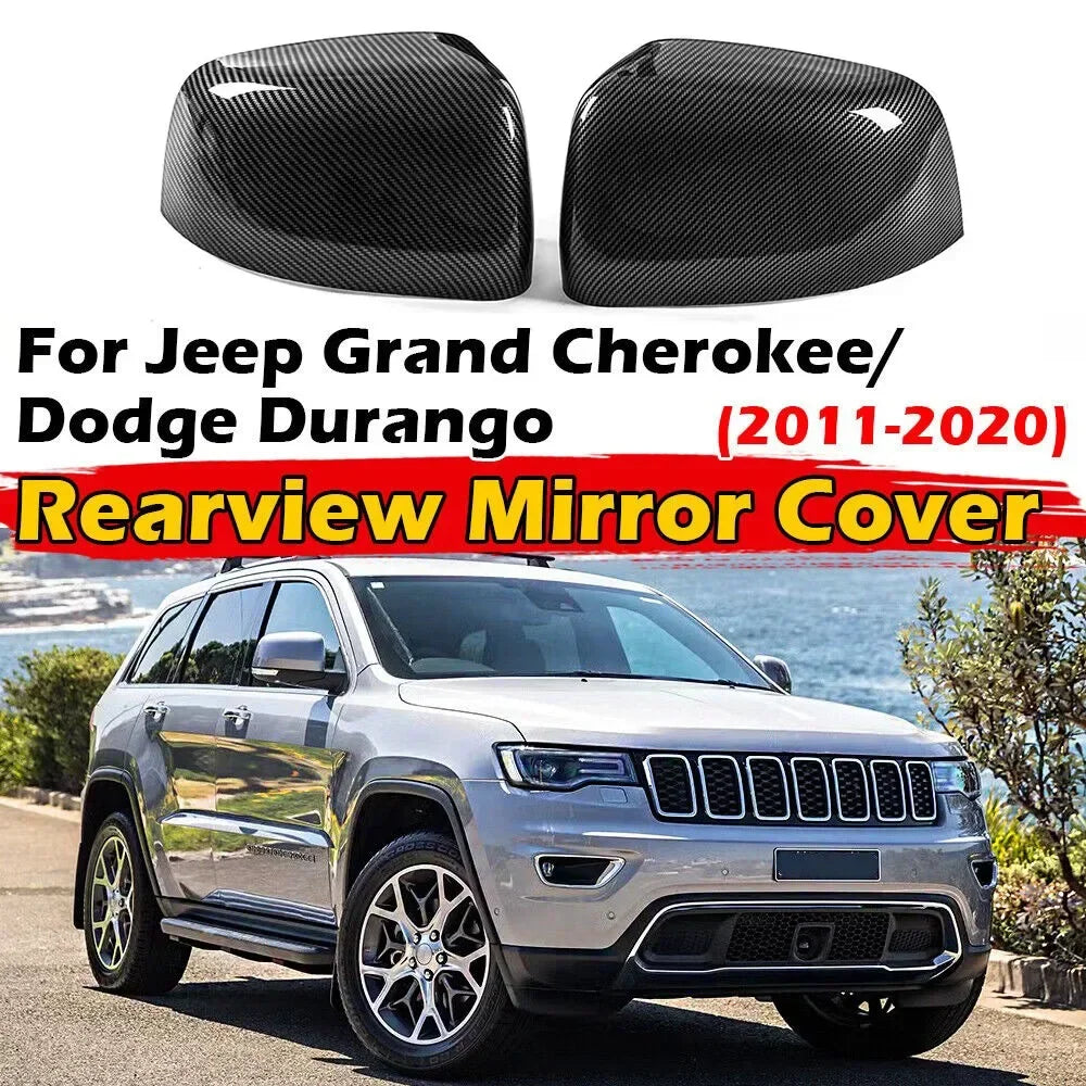 For Jeep Grand Cherokee Dodge Durango 2011-2020 Car Sticker Rearview Side Mirror Cover Wing Cap Exterior Rear View Case Trim Quake