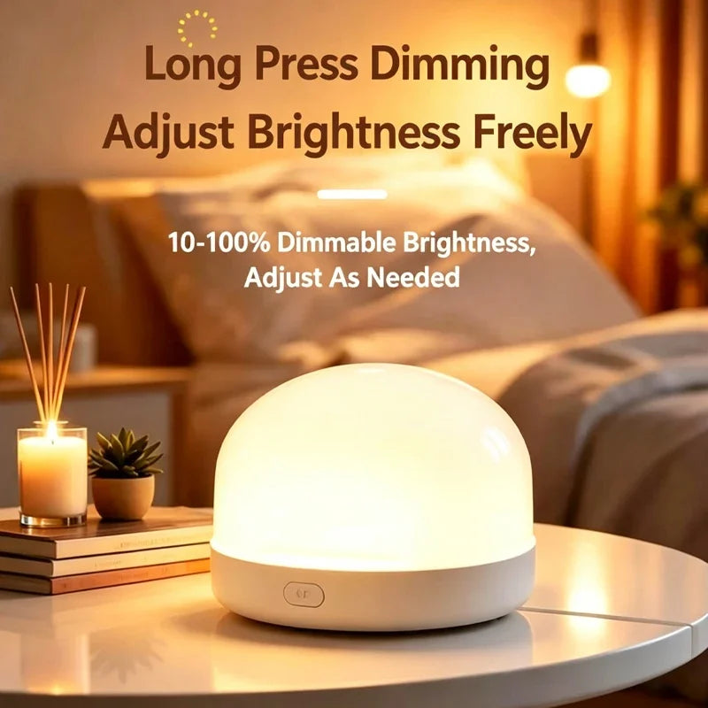 USB Rechargeable Night Light 3 Color RGB Portable Baby Bedside Lamp LED Night Light Ambient Soft Light Room Decoration Gift Quake