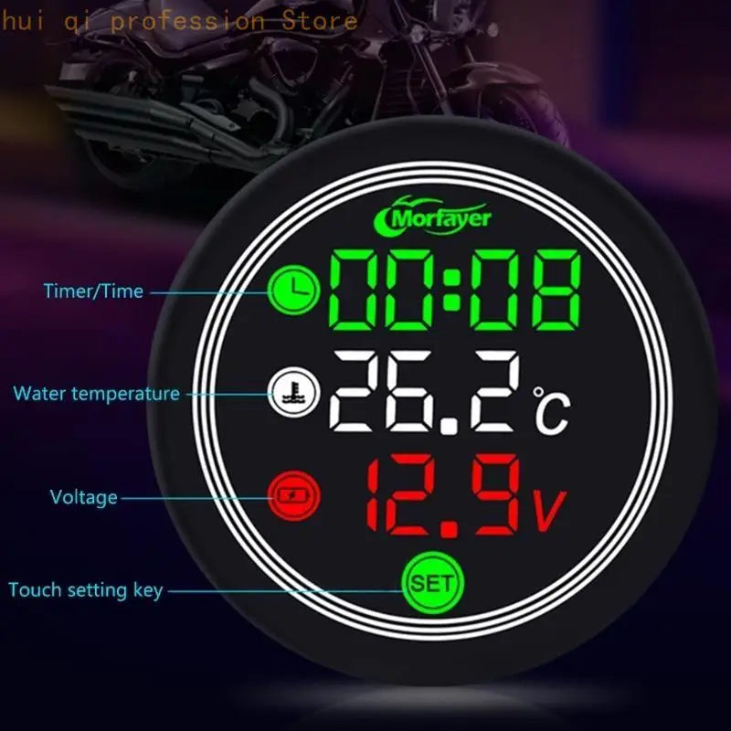 4 in 1 Timer Time Thermometer Voltmeter Timer Time Water/Air Temp Meter H8WE Quake