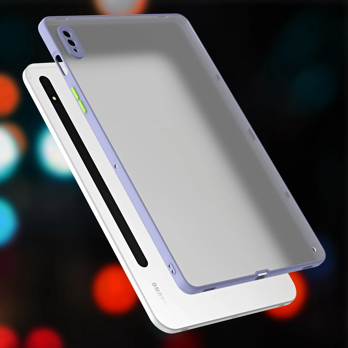 For Samsung Galaxy Tab S7 SM-T870 Shock-Proof Protective Case 11 inches Transparent Tablet Shell For Tab S8 SM-X700 Quake Purple Galxxy TAB S8
