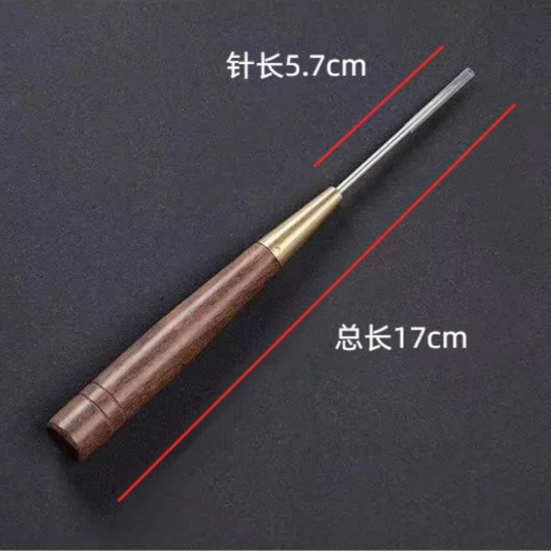 Sandalwood single handle pointed tea needle tea knife long taper Pu'er tea knife tea needle DIY long handle Pu'er tea tea set Quake