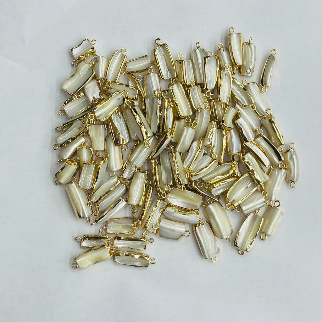 5Pcs Shell Connector Irregular Rectangle Connector 6x24mm-10x25mm For Jewelry Making DIY Necklace Bracelet Earrings Accessory Quake