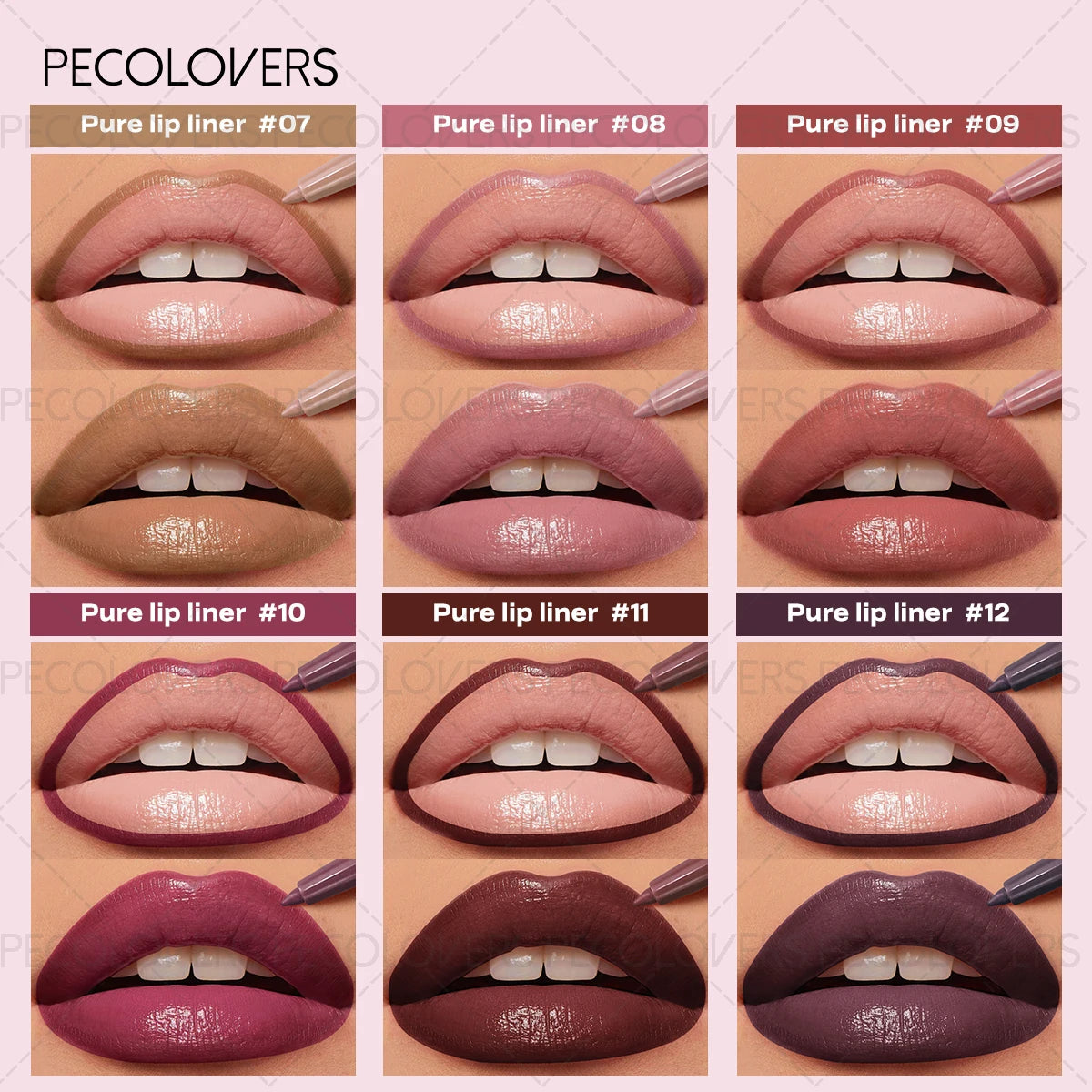 Matte Lip Liner Pencil, Waterproof Sweatproof Long-Lasting, Smooth Pigmented, Twist-Up, for Lip Shaping, Beginner-Friendly Quake