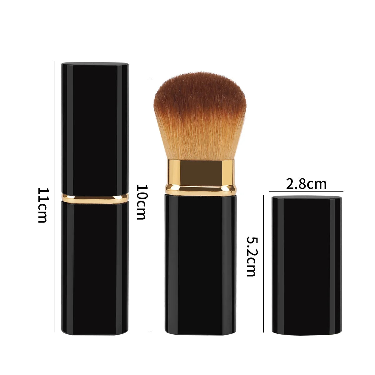 1PCS Professional Retractable Kabuki Brush Round Head Foundation Blush Loose Powder Makeup Tool Makeup Brush Quake