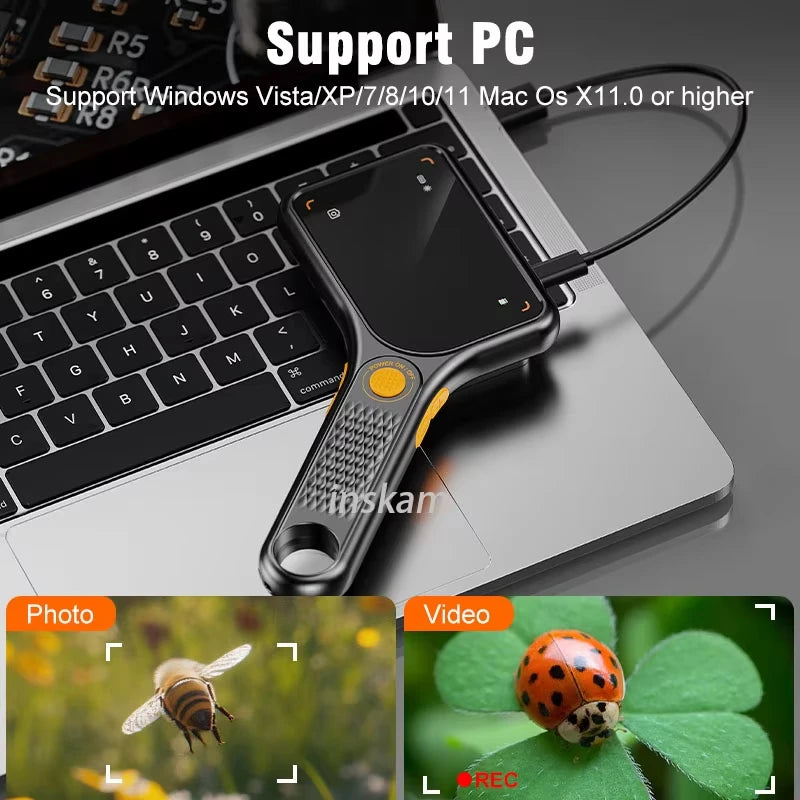 Digital Microscope Handheld 3.0 inch IPS Color Screen Autofocus 2MP Coin Video Microscopes 500x Magnification Quake
