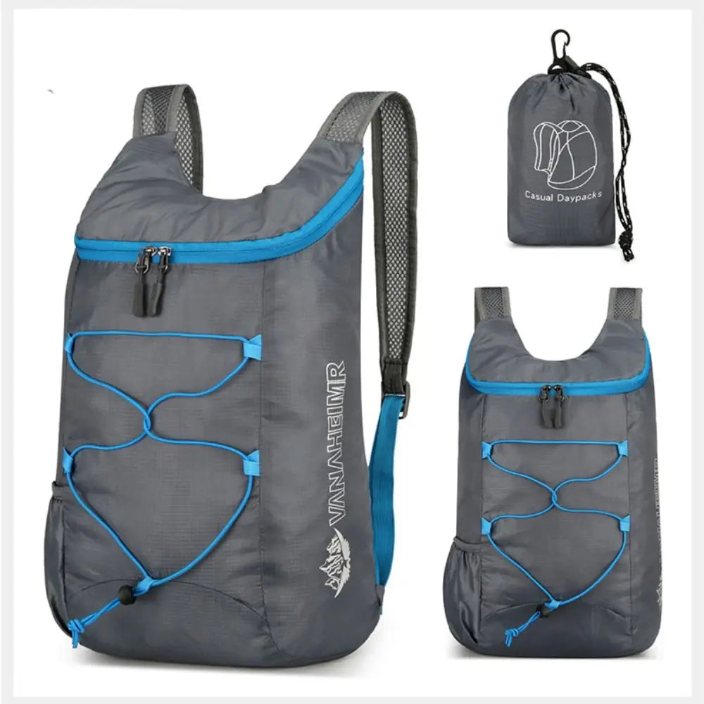 Foldable Sports Backpack Ultra Lightweight Waterproof Nylon Fabric Outdoor Packable Backpack High-capacity Fitness Bag Quake