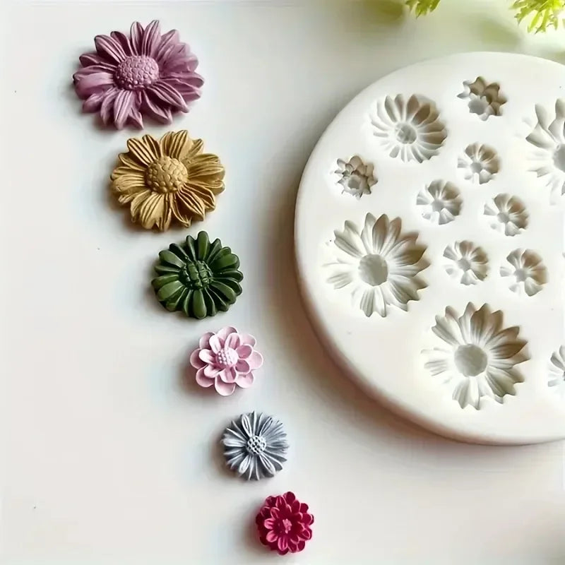 1pc Flower Silicone Mould Bouquet Polymer Clay Flower Casting Mold For DIY Earring Pendants Making Polymer Clay Craft Moulds DIY Quake