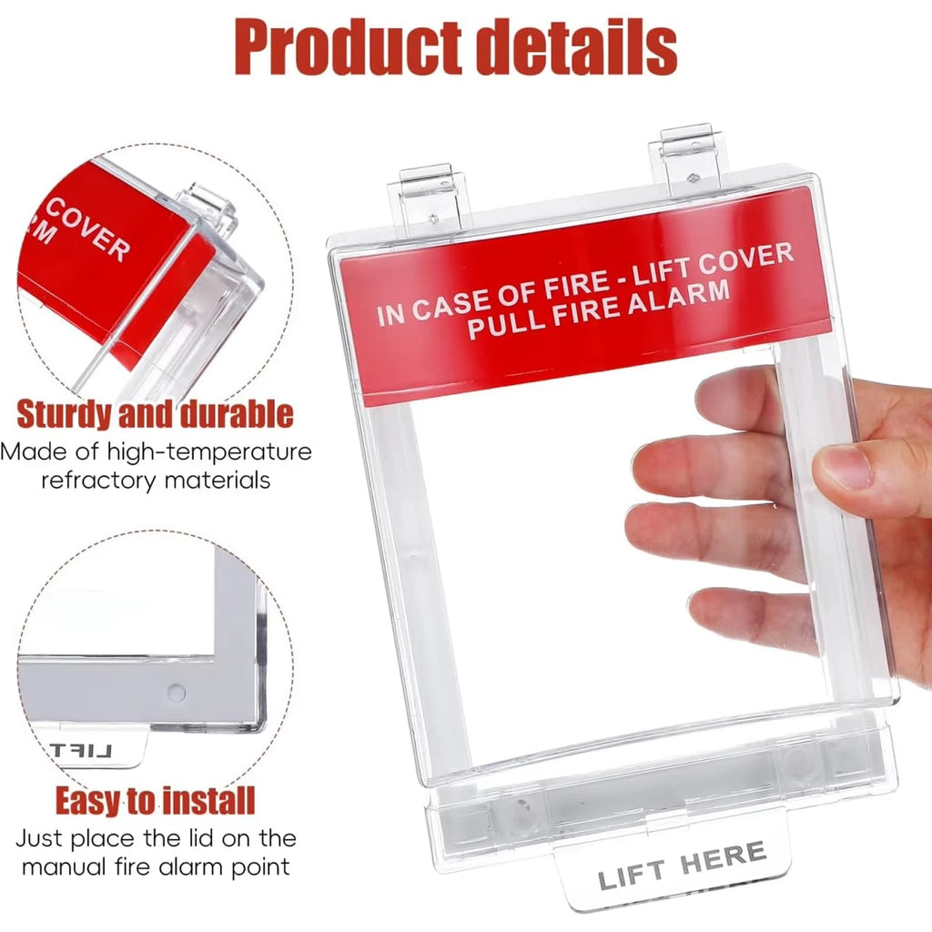 Fire Emergency Switch Protective Cover Manual Fire Alarm Rainproof Cover Transparent Manual Emergency Button Housing Quake