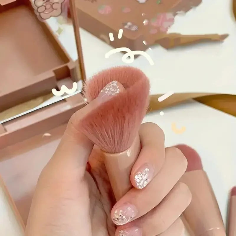 5pcs Mini Makeup Brushes Small Function Kit Complete Cosmetic Brushes With Case And Mirror Travel Size Makeup Brushes Set Quake