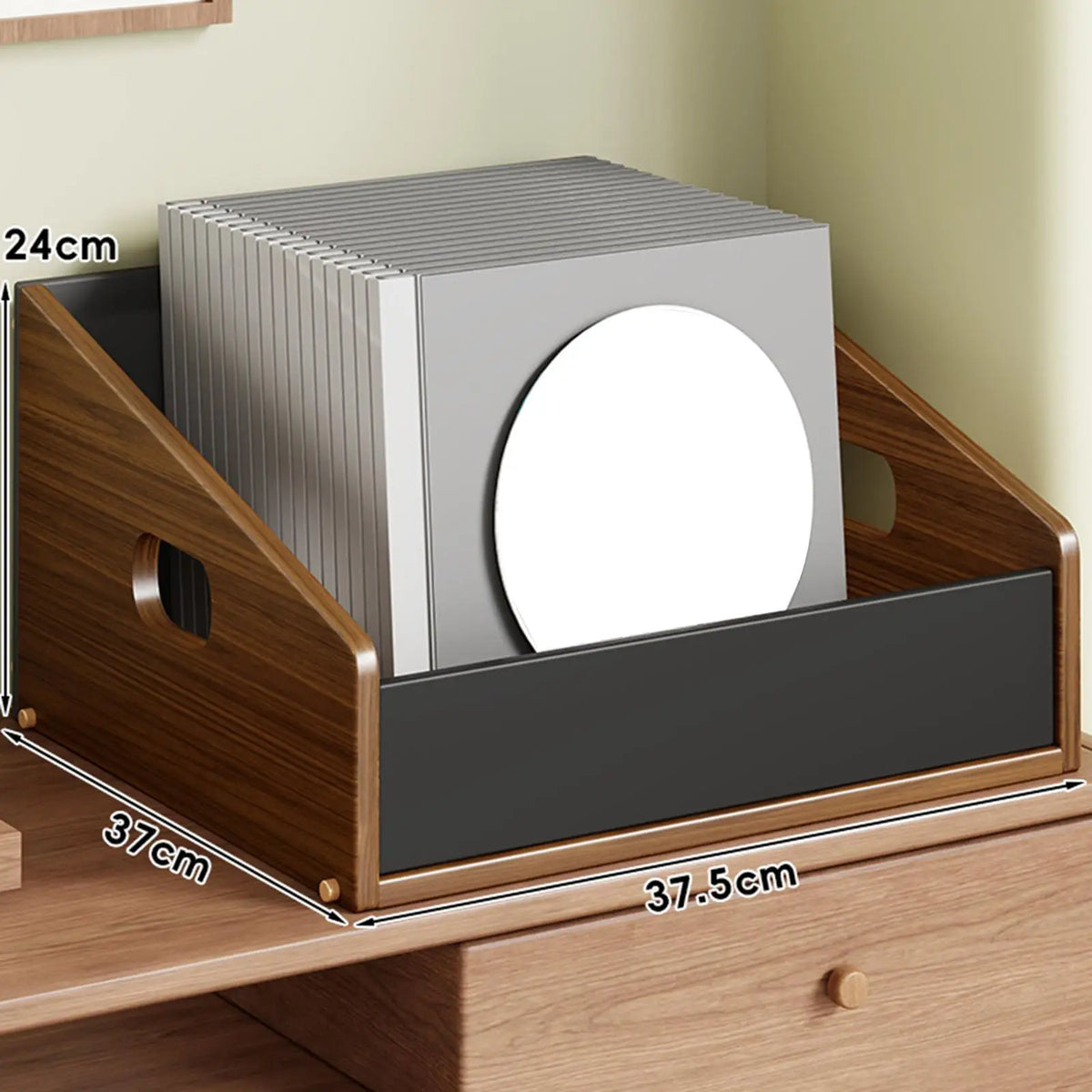 Vinyl Record Holder, CD Display Stand, Wooden Organizer Table, Vinyl Storage Quake
