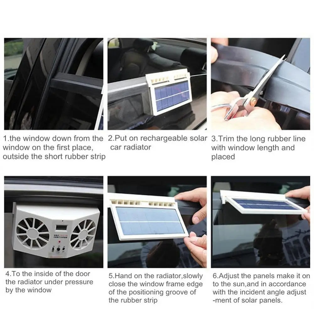 Car Auto Solar Fan Window Cooling Air Vent Vehicle Ventilation System Radiator Car Fans Quake